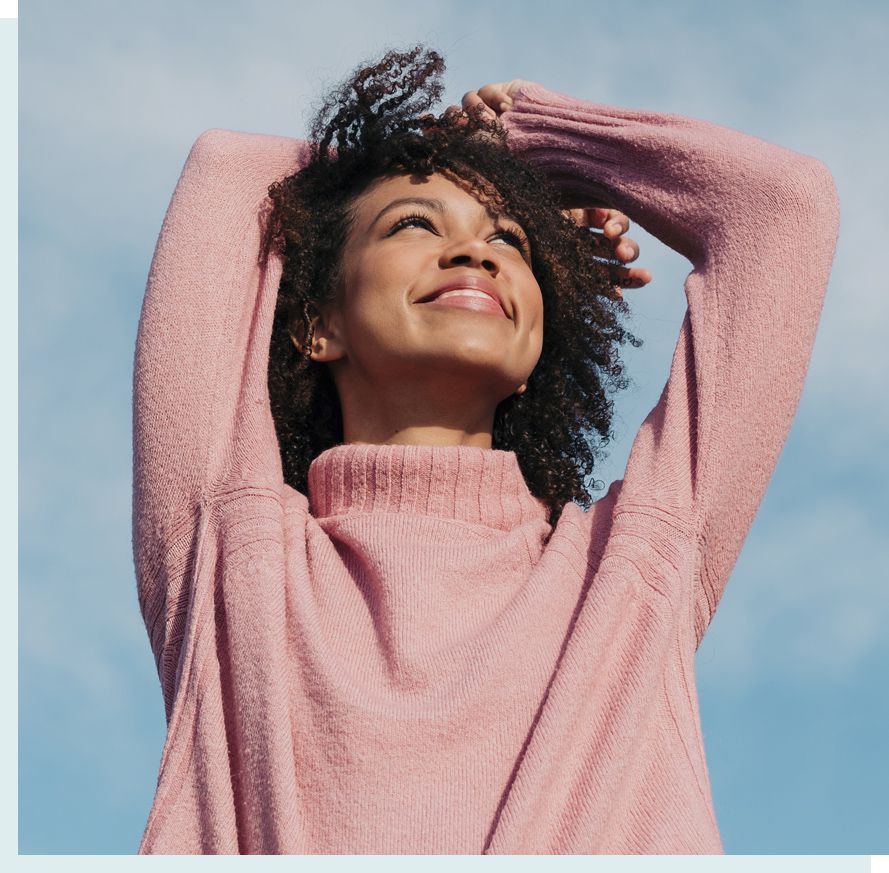 Woman looking up at the sky